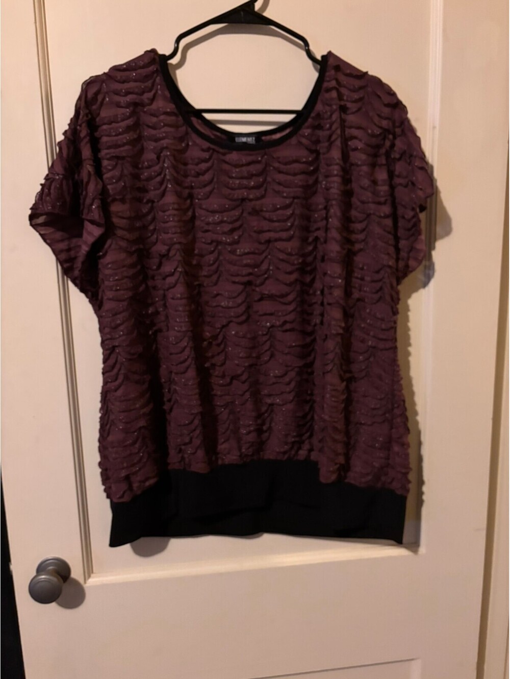 Elementz purple textured short sleeve top 2X